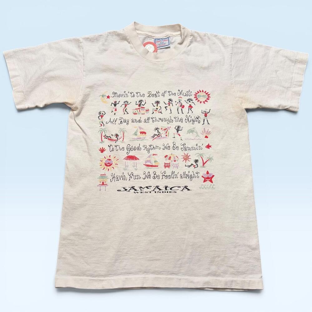 Jamaica West Indies Shirt Mens Small White Beach Graphic Tee T-Shirt PROWEIGHT